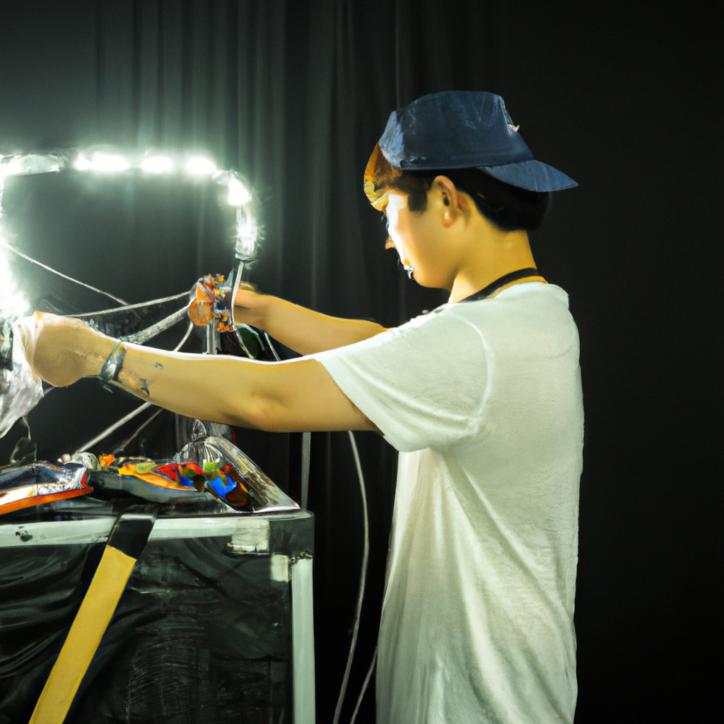 라이팅 엔지니어: 소프트박스와 LED 패널을 세팅하는 한국인 남성