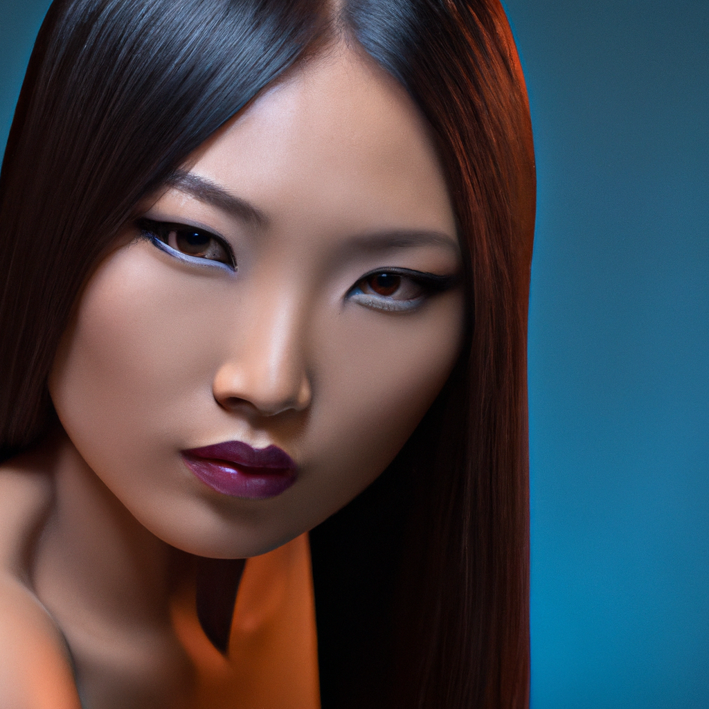 뉴트럴 배경의 인물 사진과 컬러체커, 색온도 테스트 이미지